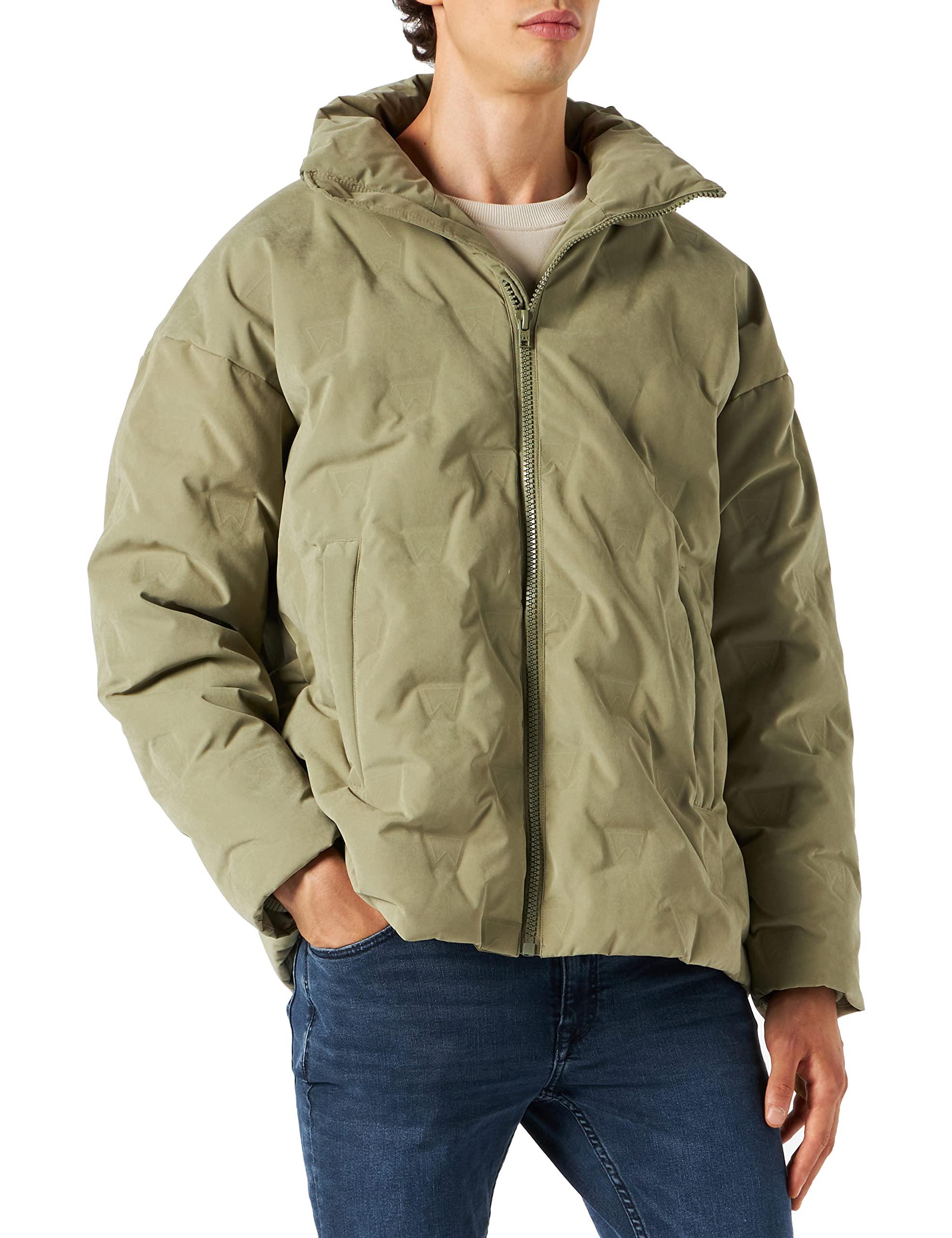Wrangler Brand Down Puffer Jacket in Green for Men Lyst UK