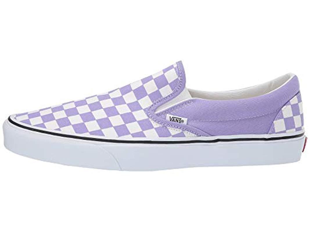 vans classic checkerboard slip-on (purple magic/grey)