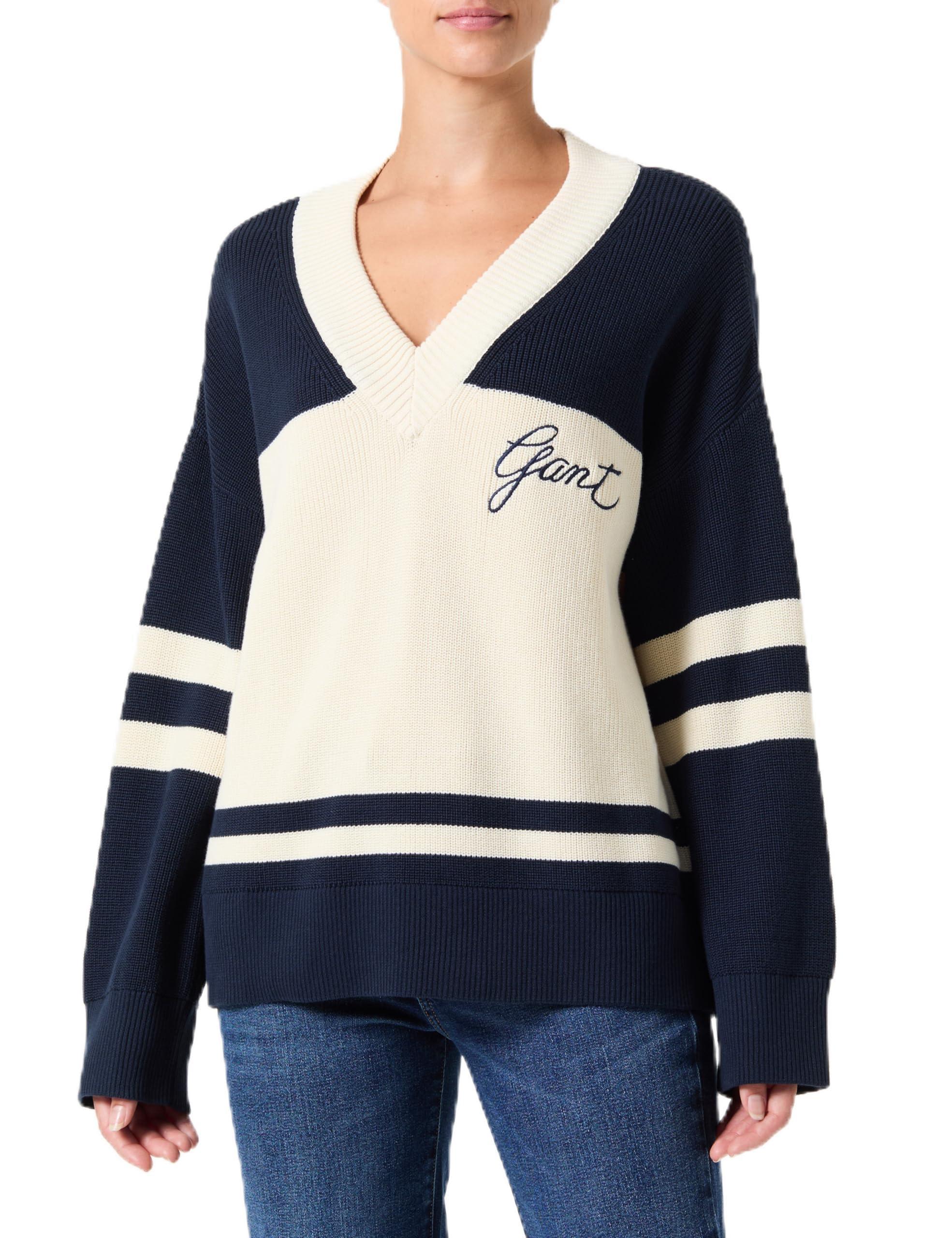 Cotton Gant V Neck Jumper Womens Women's Sweater GANT Superfine
