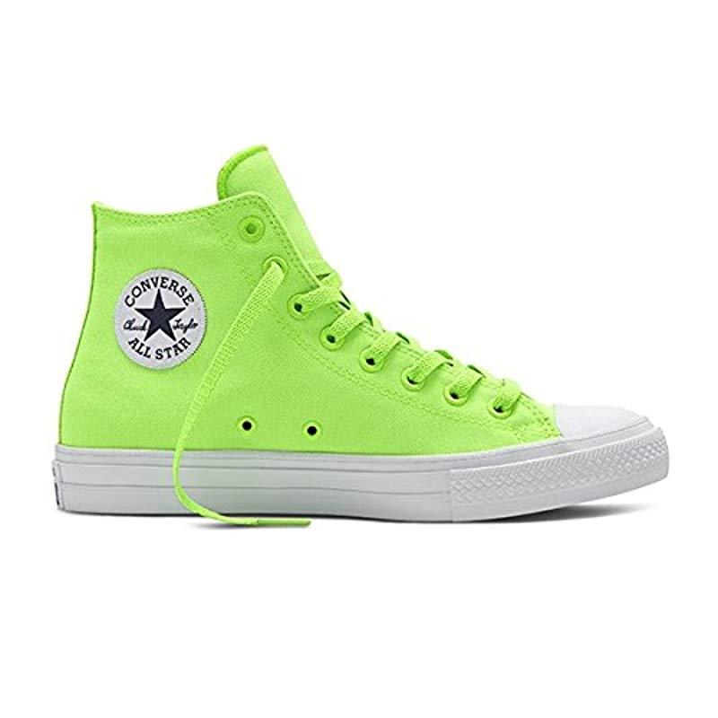 neon green high top converse
