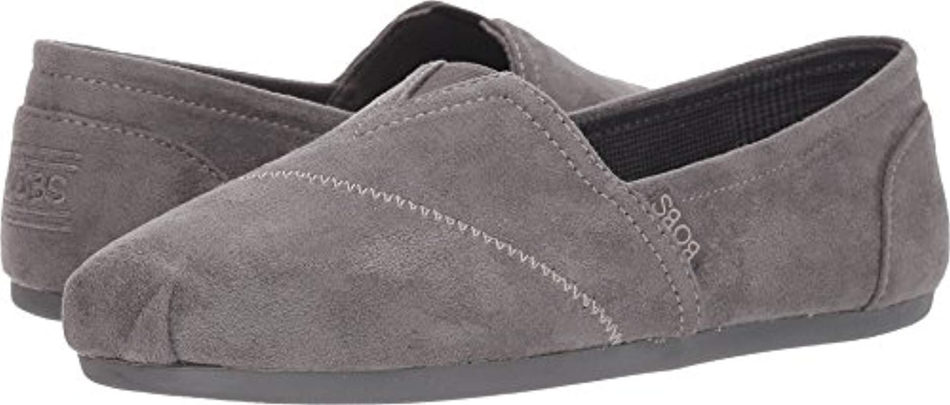 Skechers Bobs Plush-wonder Love. Microfiber Suede Slip On W Memory Foam  Ballet Flat in Gray | Lyst