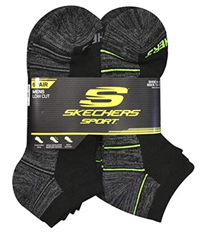 skechers men's 6-pack athletic crew sock