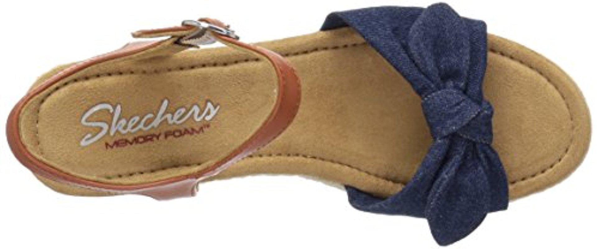 skechers denim wedges