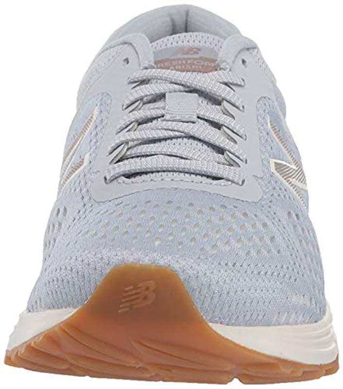 new balance fresh foam arishi v2 in light cyclone with sea salt & champagne metallic