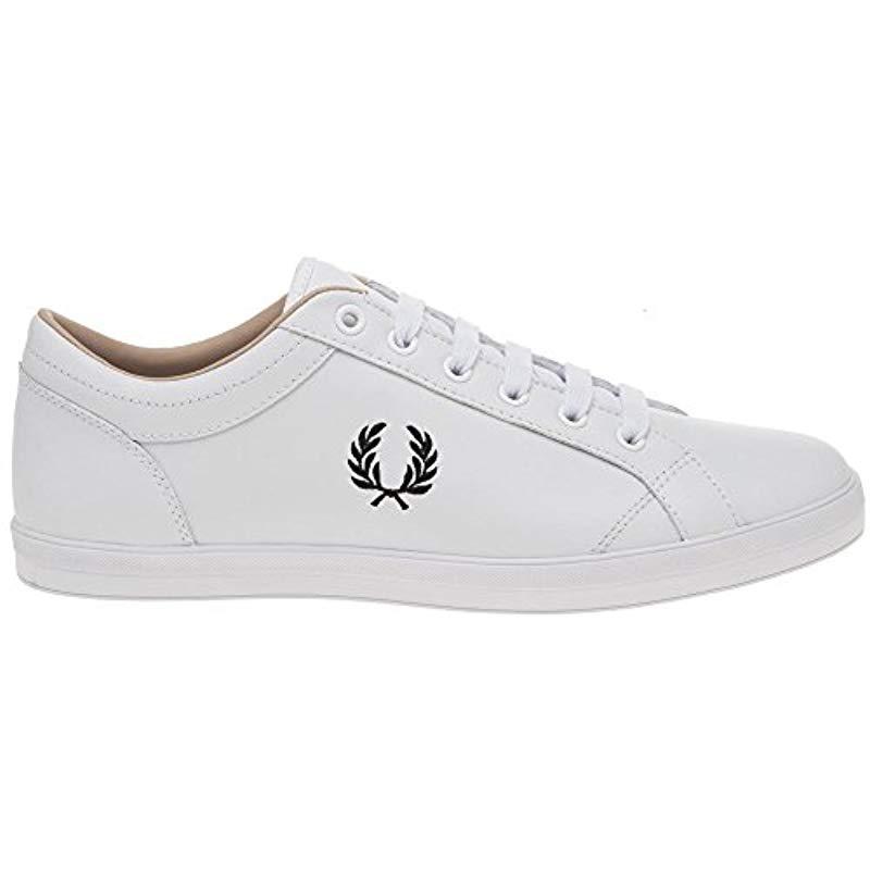 fred perry baseline leather white