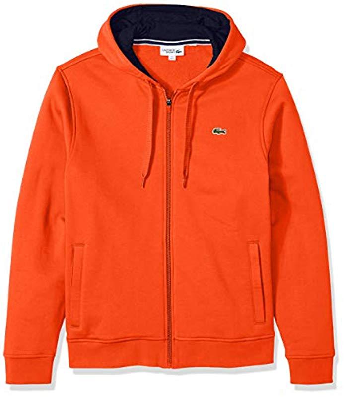 film champignon på Lacoste S Sport Fleece Zip Up Hooded Sweatshirt in Orange for Men - Lyst