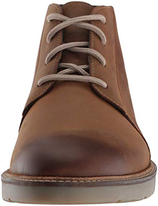 clarks grandin mid dark tan leather