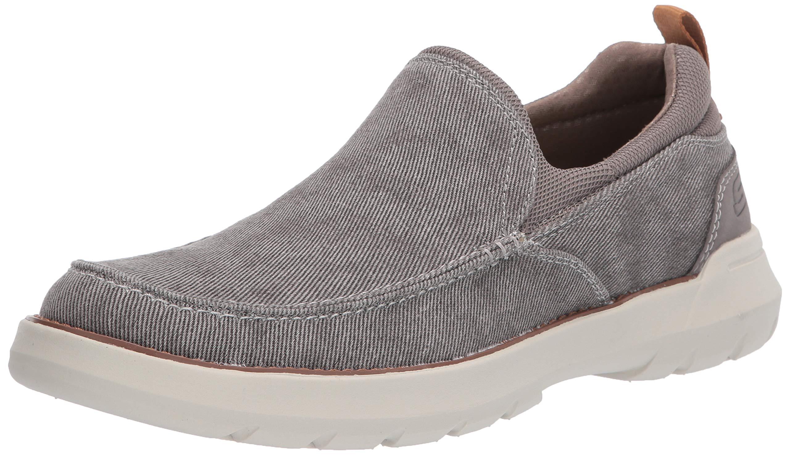 Skechers Doveno-hangout Slip On Canvas Loafer in Taupe (Gray) for Men ...