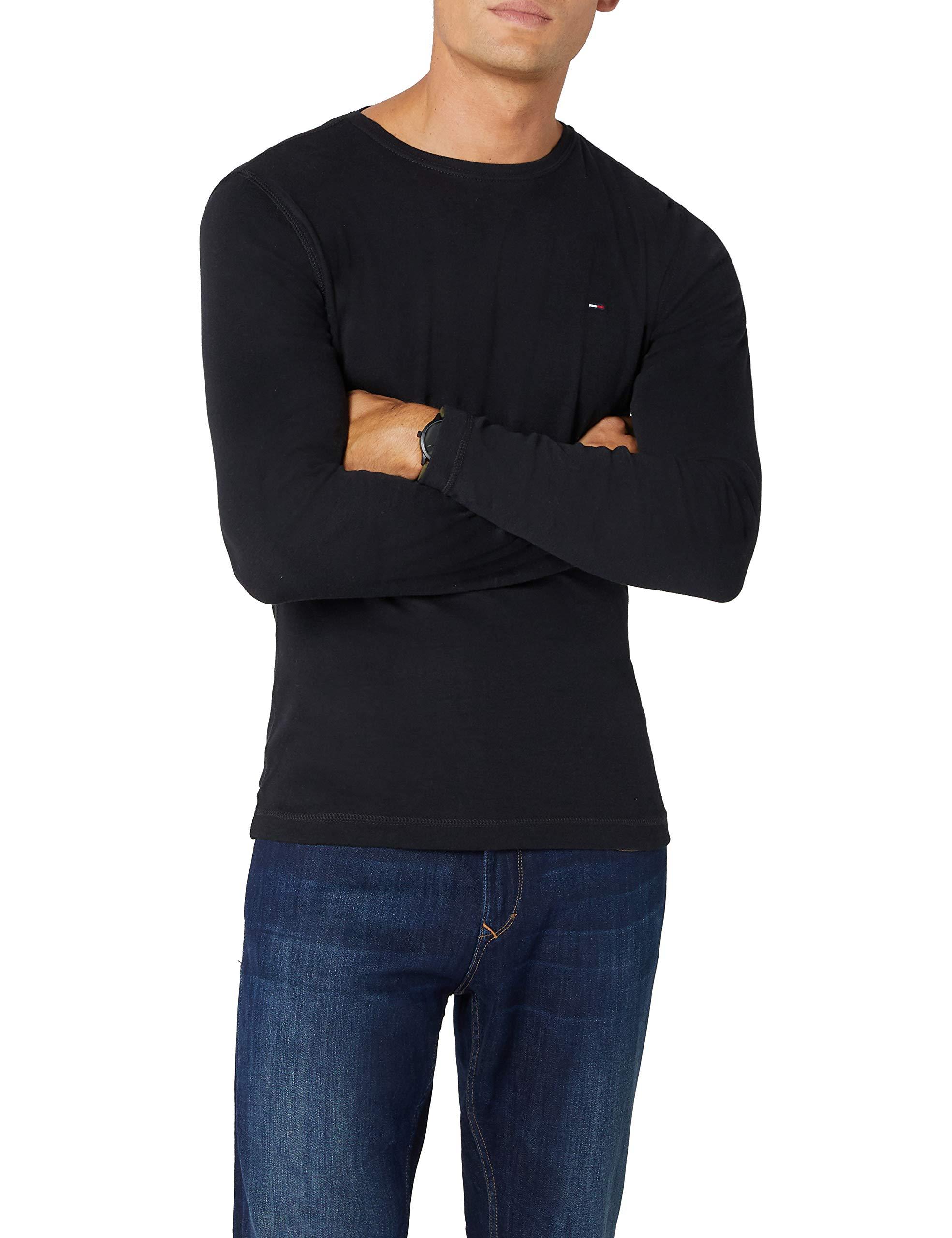 Tommy Hilfiger Denim Original Rib Long Sleeve T-shirt in Black for Men -  Lyst