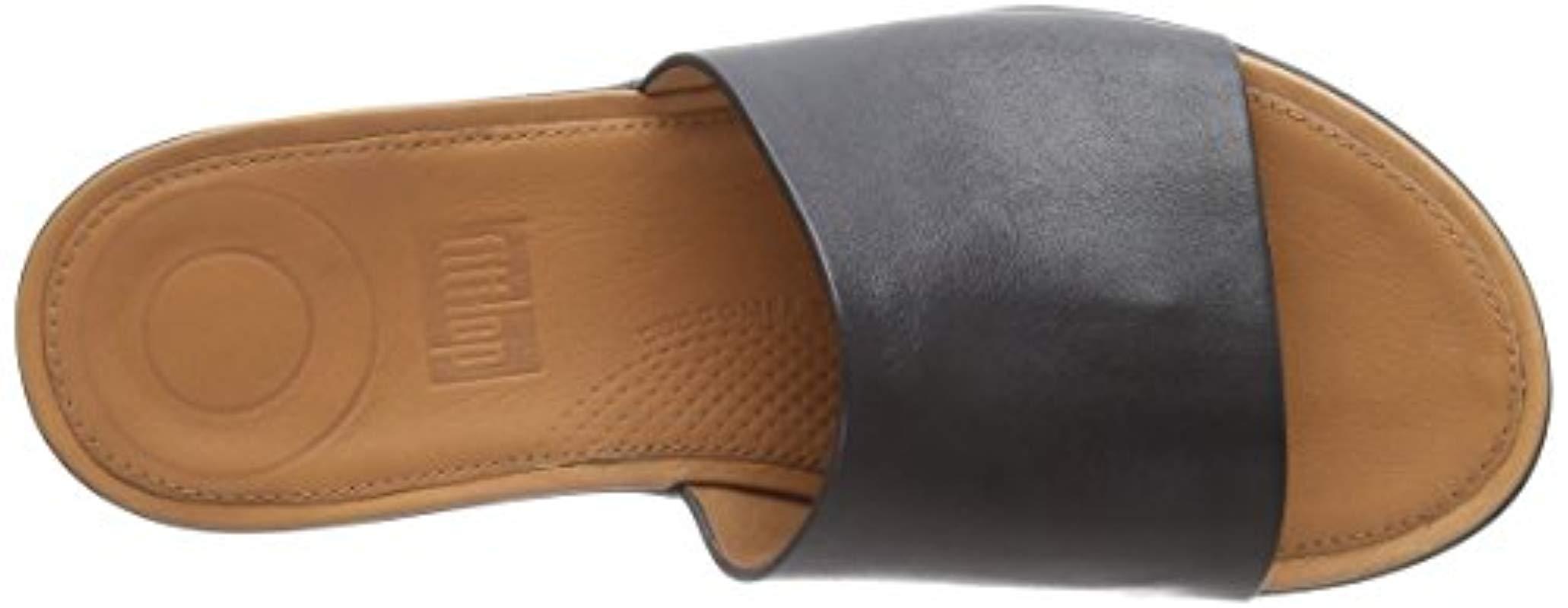 Fitflop Sola Leather Slide Sandal in Black Lyst