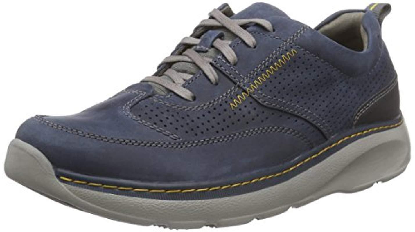Clarks Synthetic Charton Mix Sneaker in Navy Leather (Blue) for Men | Lyst