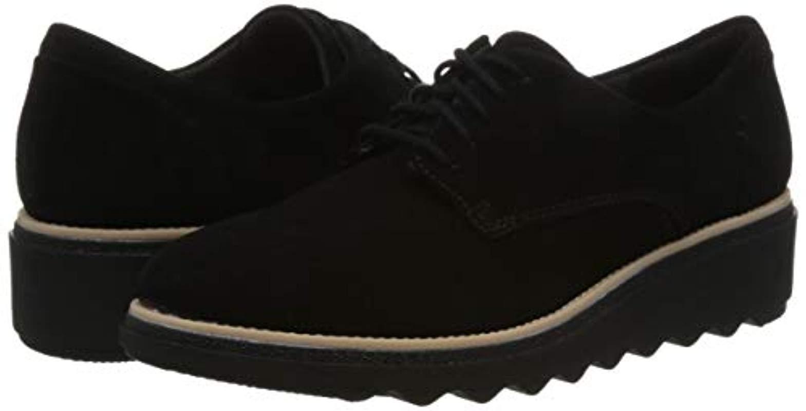 Ladies Clarks Sharon Noel Nubuck Leather Casual Lace Up Shoes 