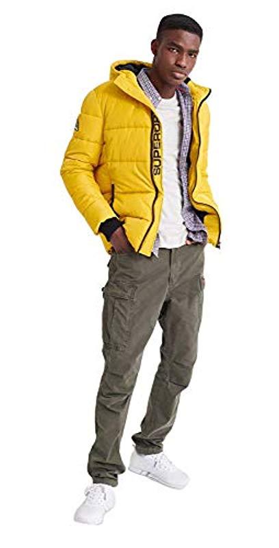 superdry yellow puffer jacket