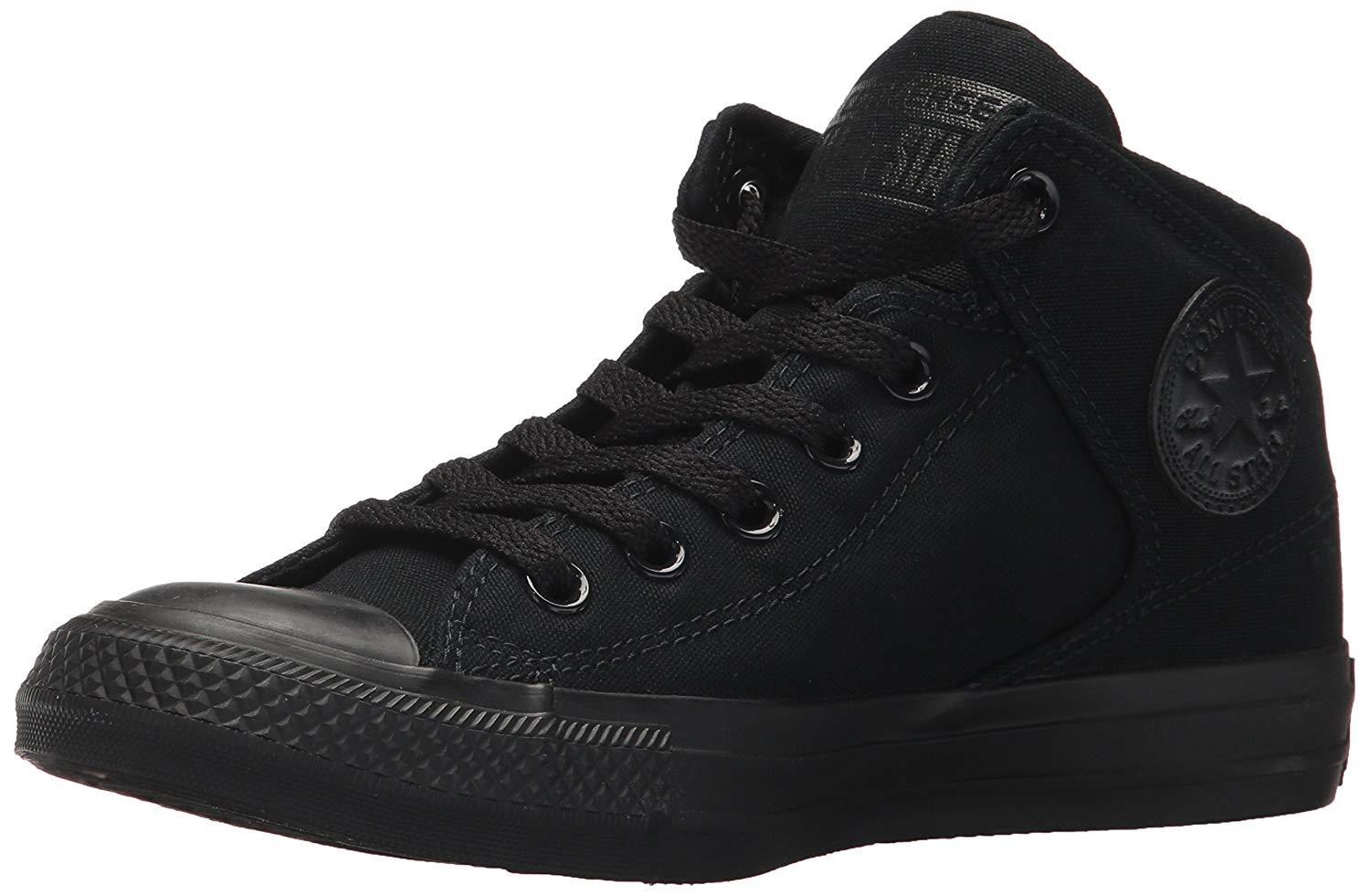 mid top converse black