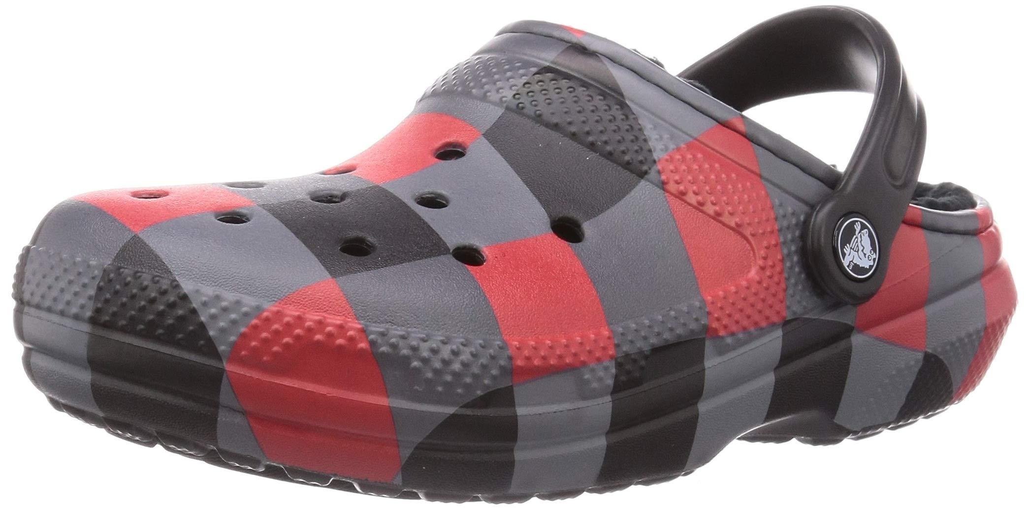 buffalo plaid lined crocs