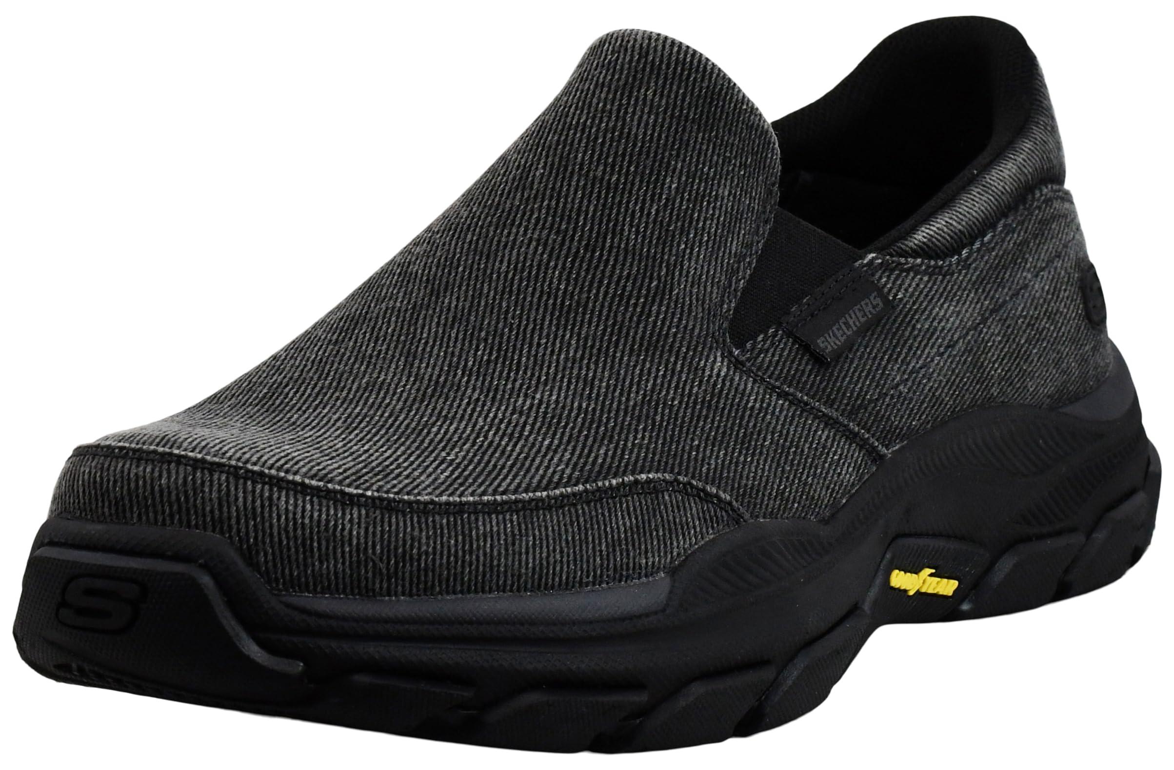 Skechers black loafers best sale