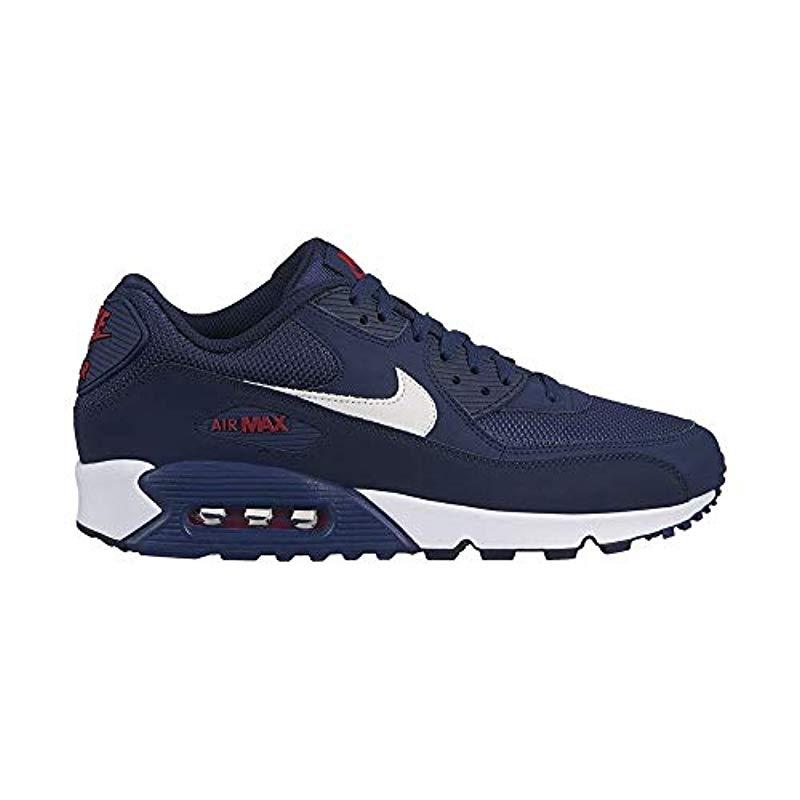 Nike Air Max 90 Essential Gymnastics Shoes, Multicolour (midnight Navy/white/university  Red 403), 10.5 Uk in Blue for Men | Lyst UK