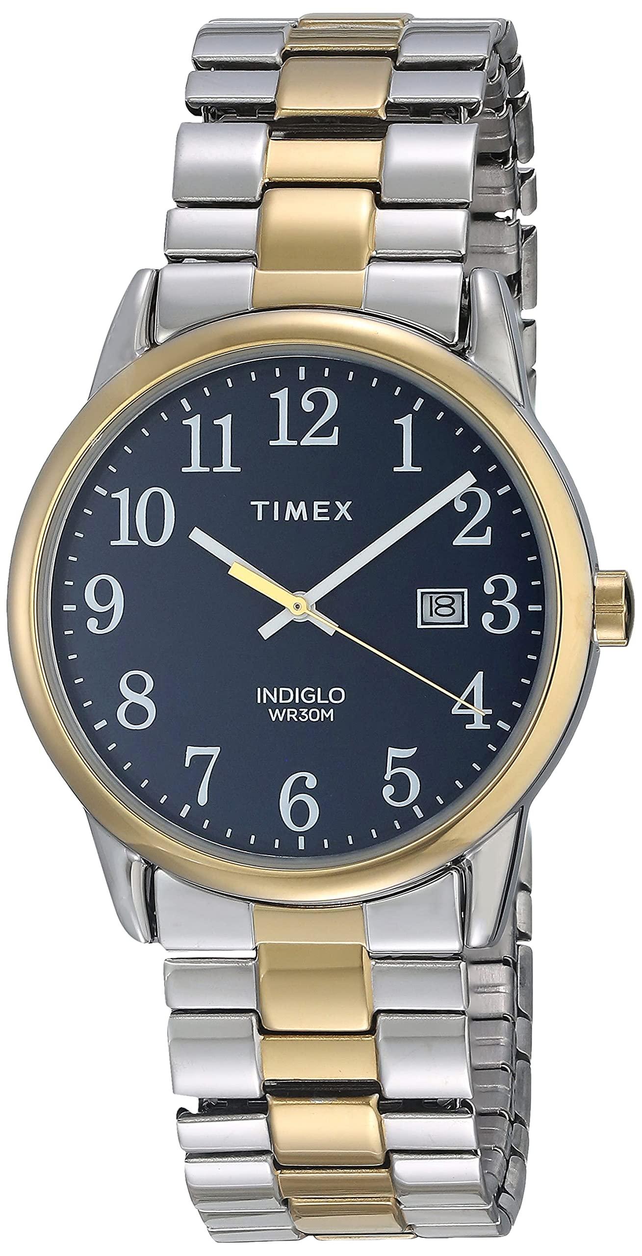 Timex Tw2r58500 Easy Reader 38mm Two-tone Stainless Steel Expansion Band  Watch in Two-Tone/Blue (Blue) - Save 25% - Lyst