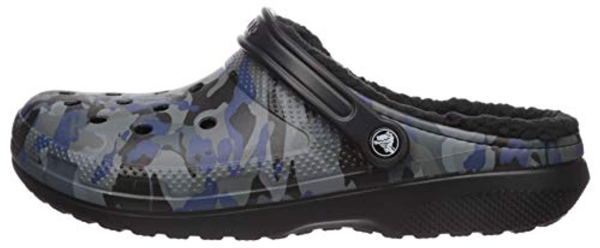 camouflage lined crocs