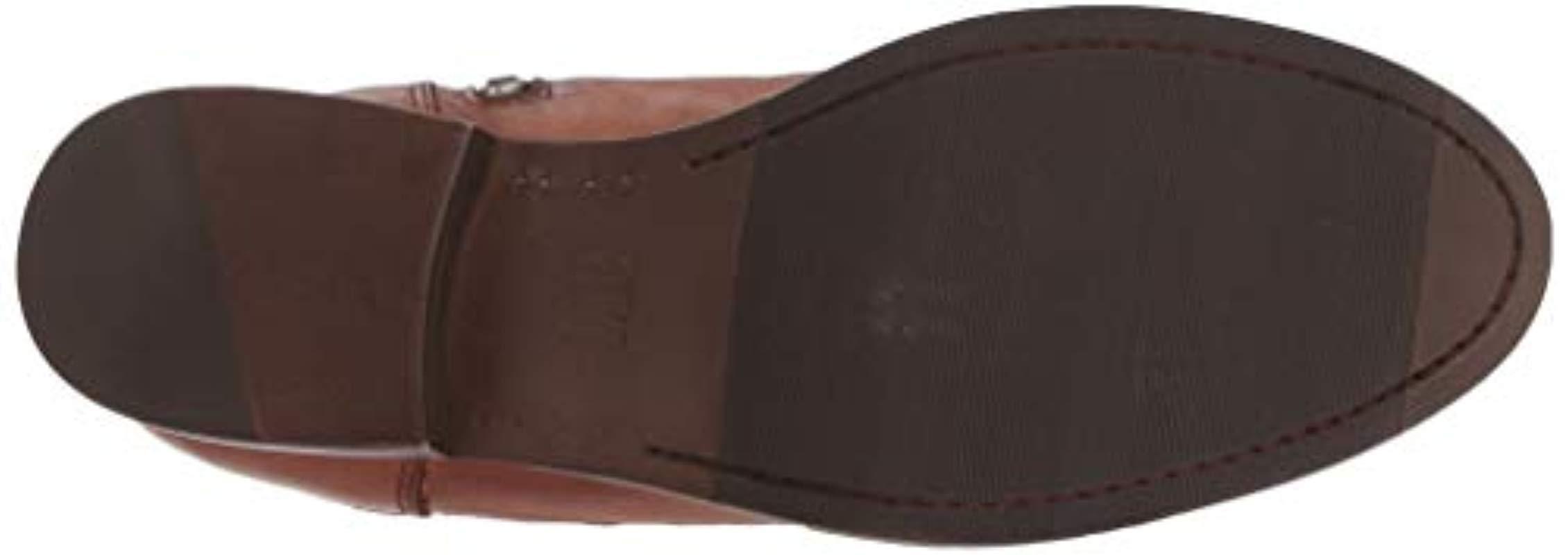 frye molly button tall cognac