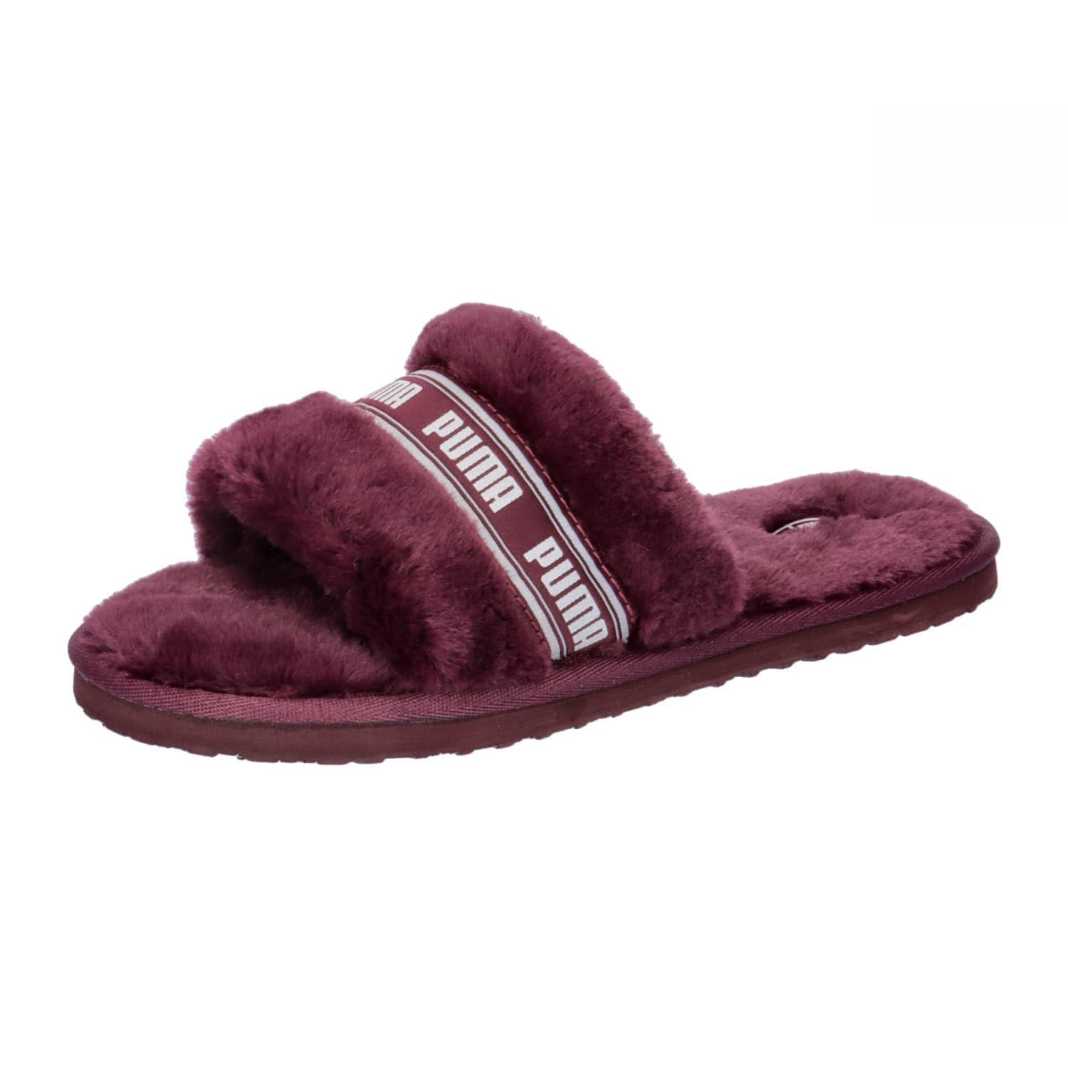 Burgundy puma slides sale