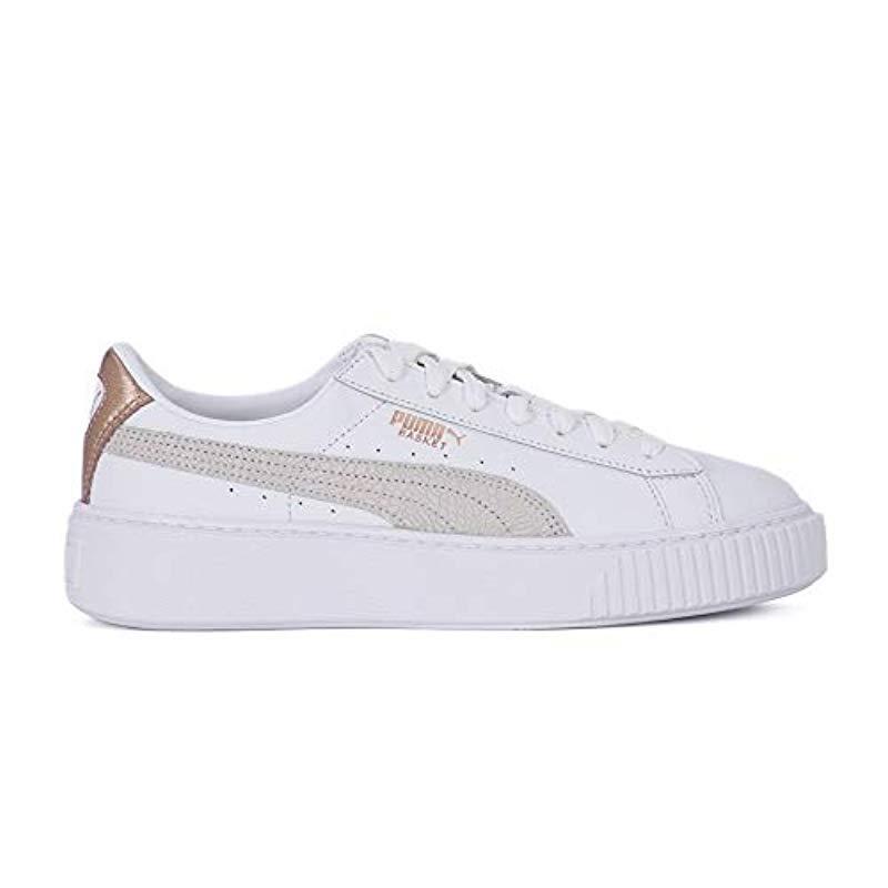 puma basket platform euphoria white