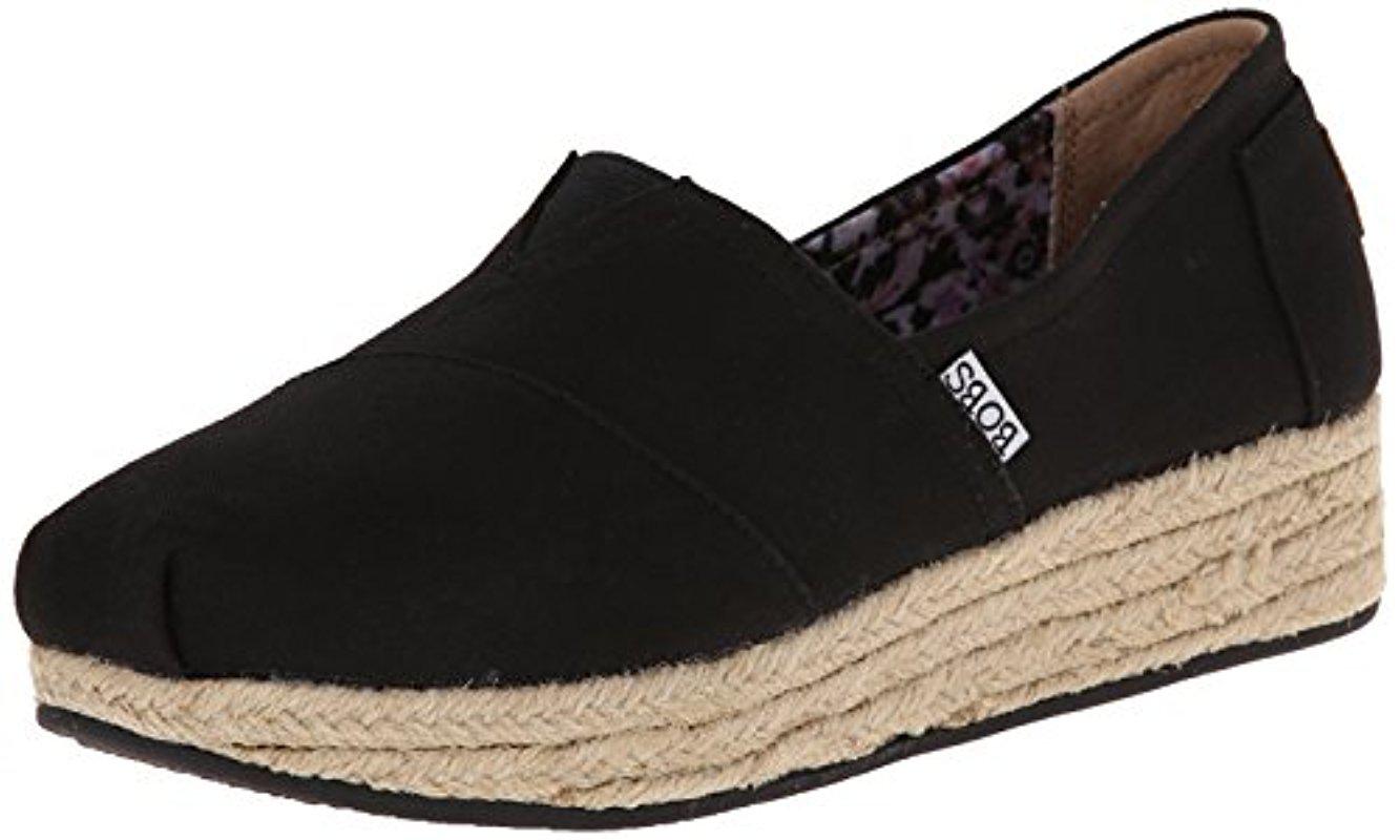 Skechers Bobs From Highlights Flexpadrille Wedge in Black | Lyst