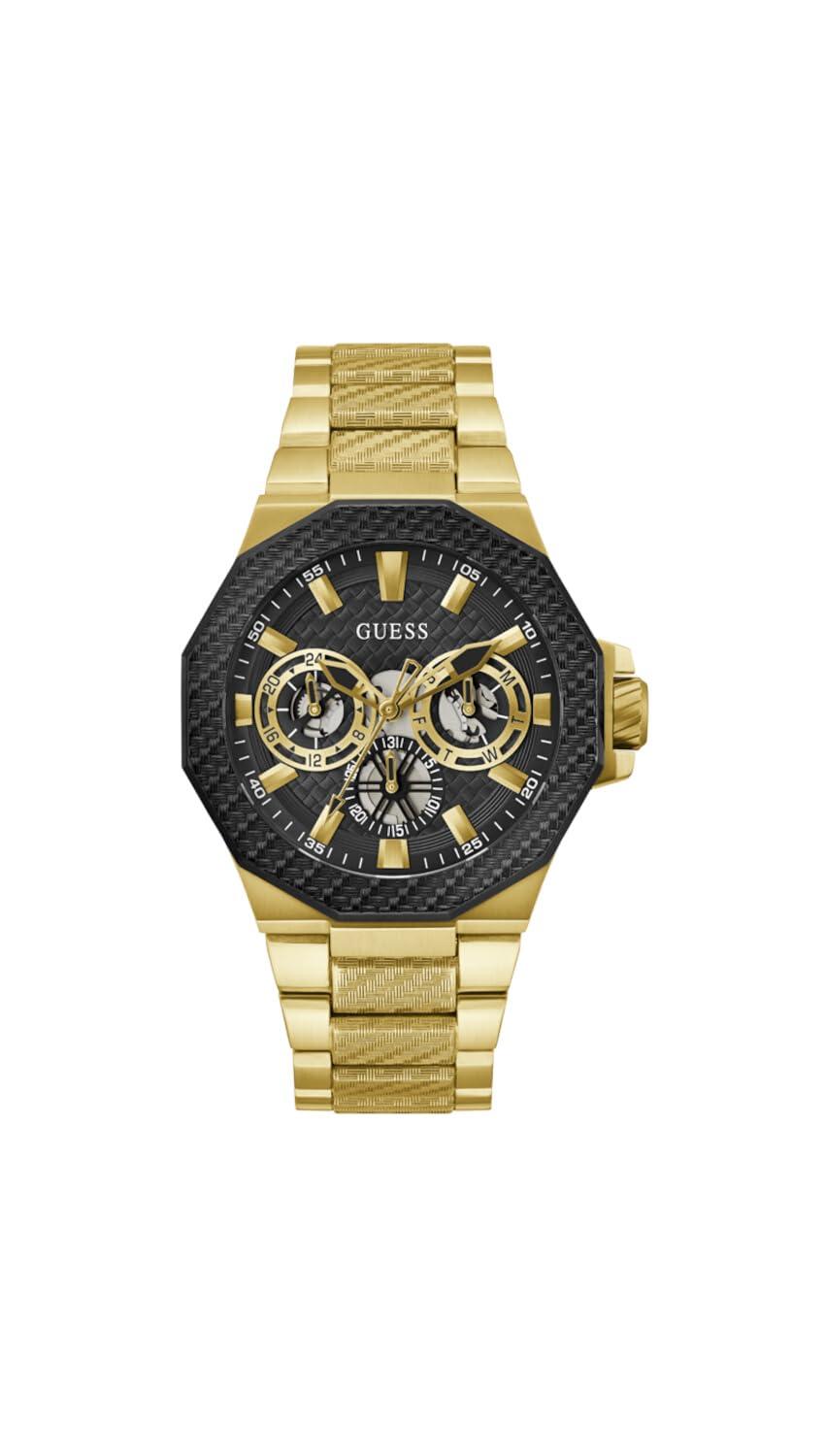 Guess Gold Tone Bracelet Black Dial Two-tone in Metallic for Men | Lyst