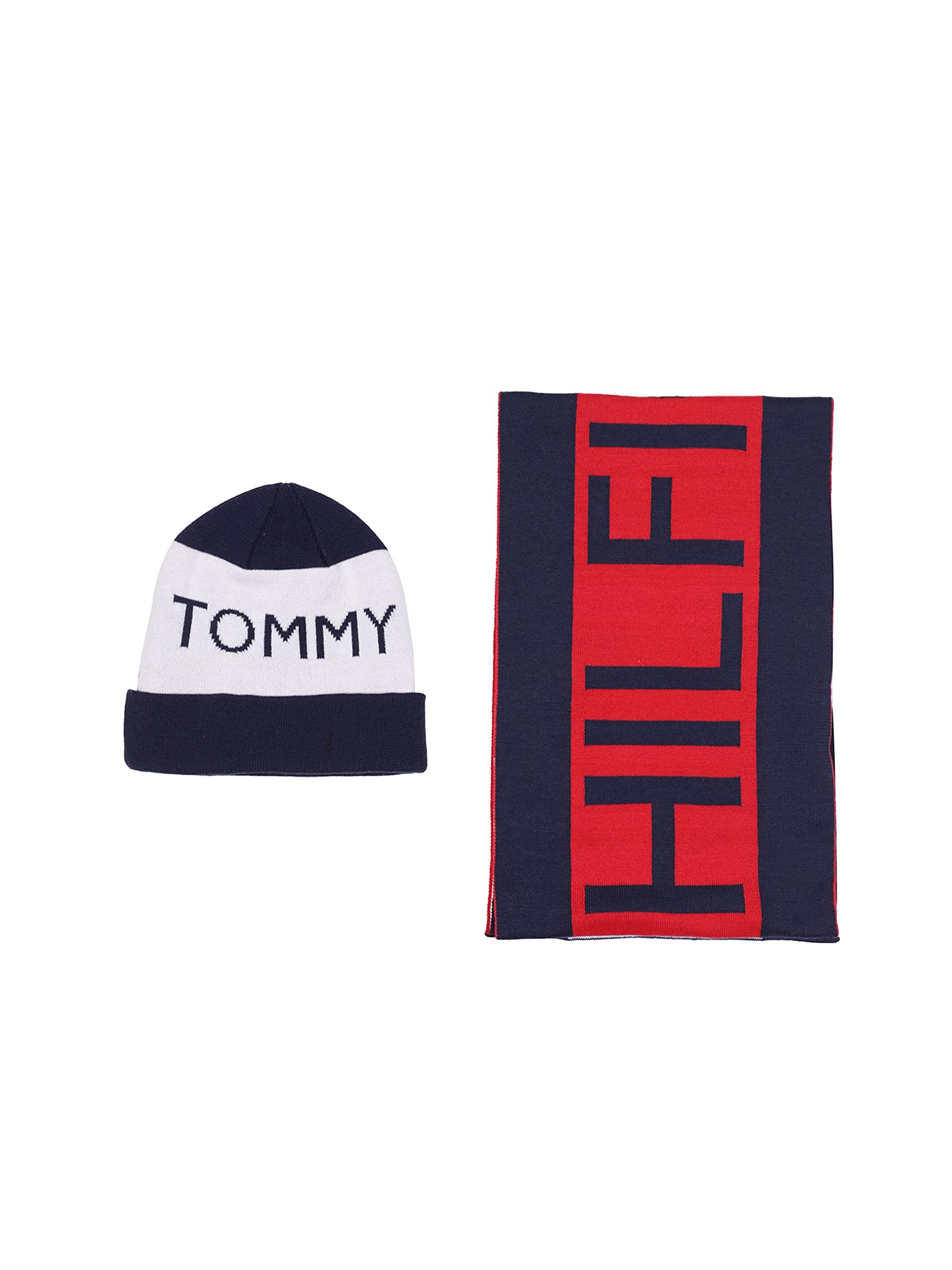 Tommy Hilfiger Vertical Scarf And Flag Hat Set in Red for Men | Lyst