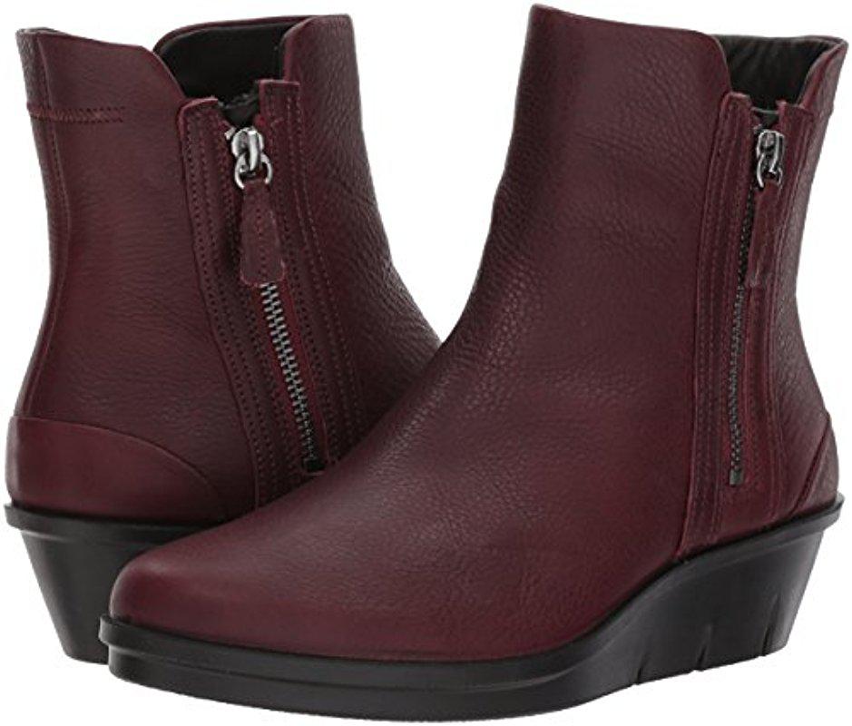 Ecco Leather Skyler Wedge Ankle Bootie 