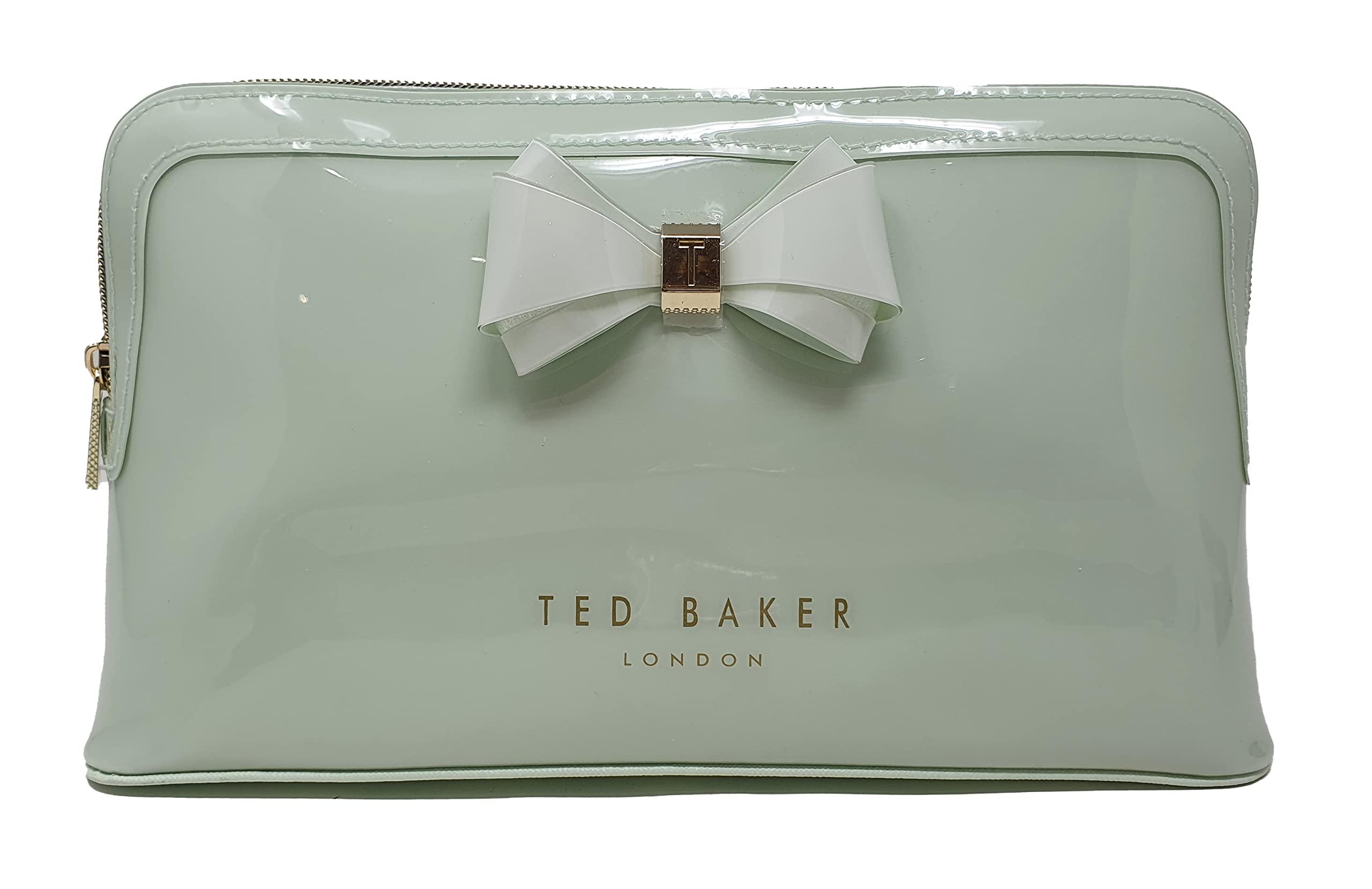 Ted Baker Abbie Curved Bow Large Washbag Toiletry Cosmetic Bag In Pale  Green | Lyst UK
