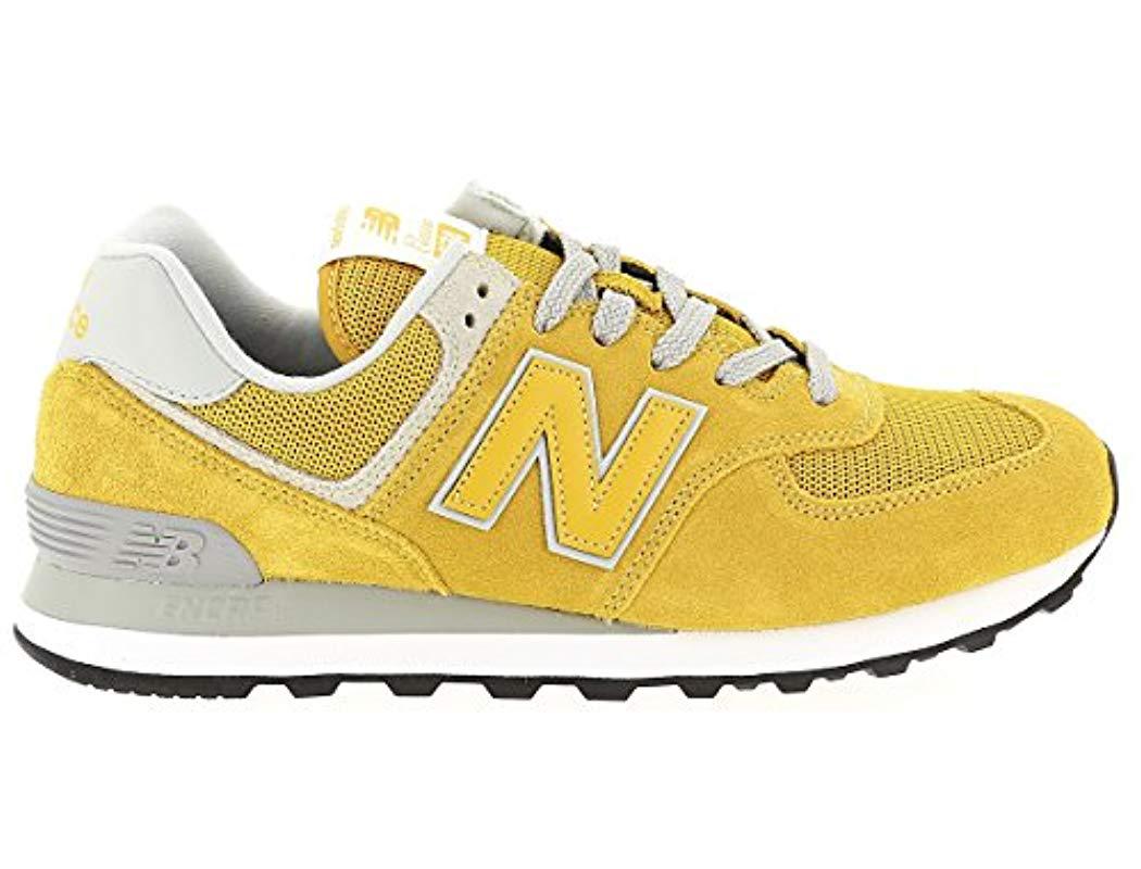 new balance yellow 574 v2 suede trainers