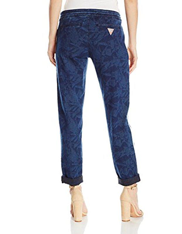 Guess Serena Peg Leg Track Pant in Blue - Lyst