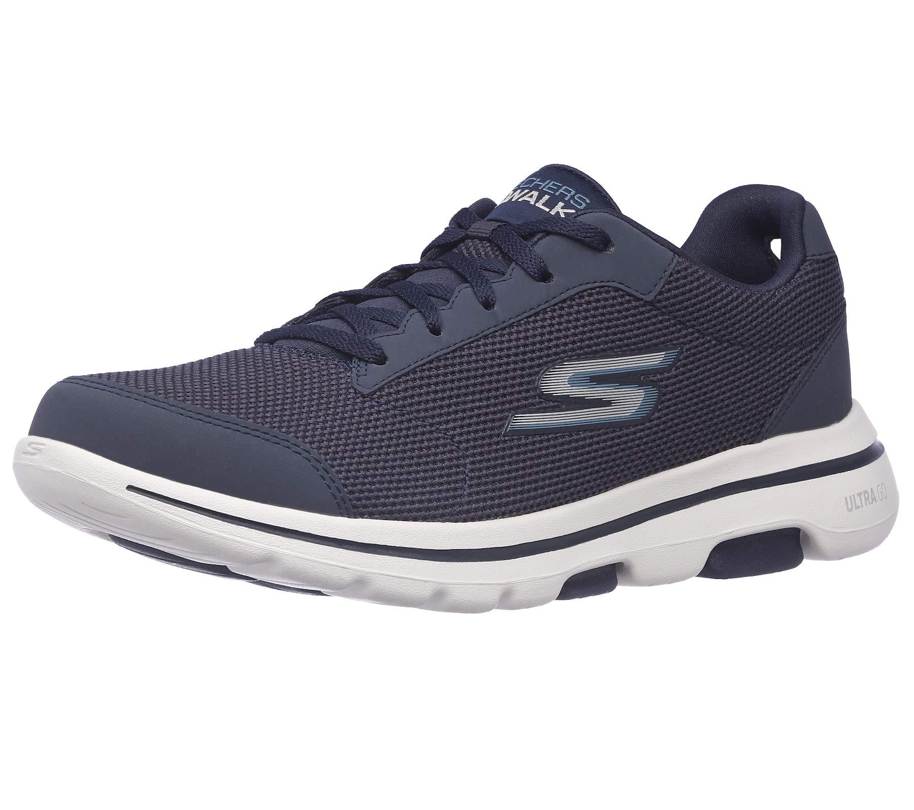 Skechers Gowalk 5 Demitasse-textured Knit Lace Up Performance Walking Shoe  Sneaker in Blue for Men | Lyst