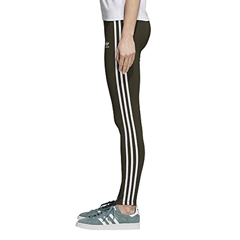adidas originals adicolor three stripe trefoil legging in green