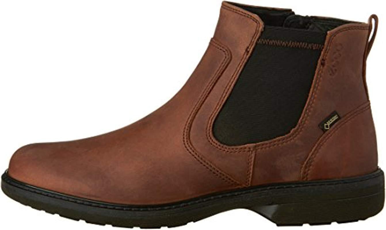 Ecco Leather Turn Ankle Boots in Cocoa Brown (Brown) for Men | Lyst