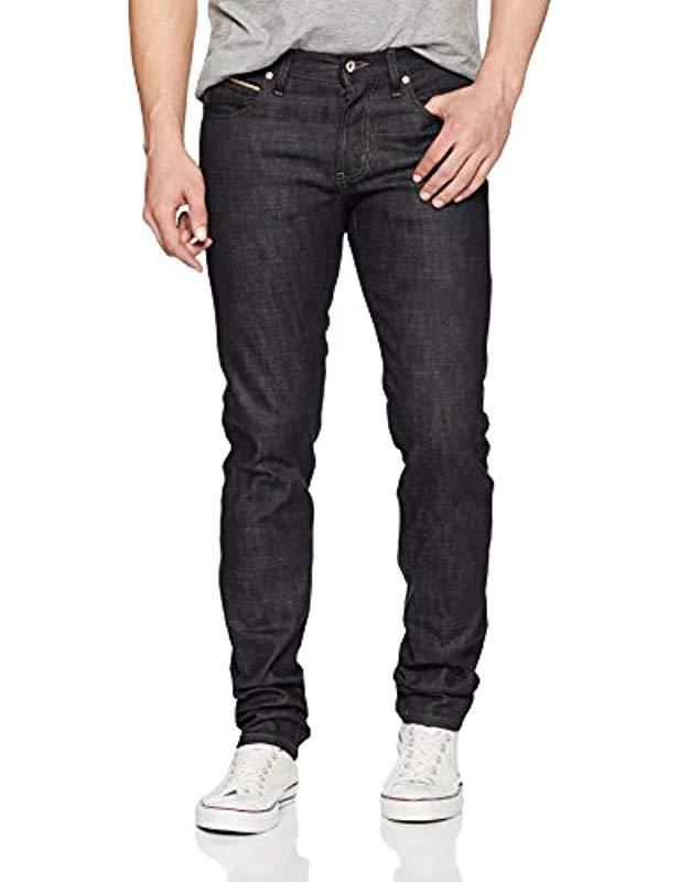 slub stretch selvedge with beige weft