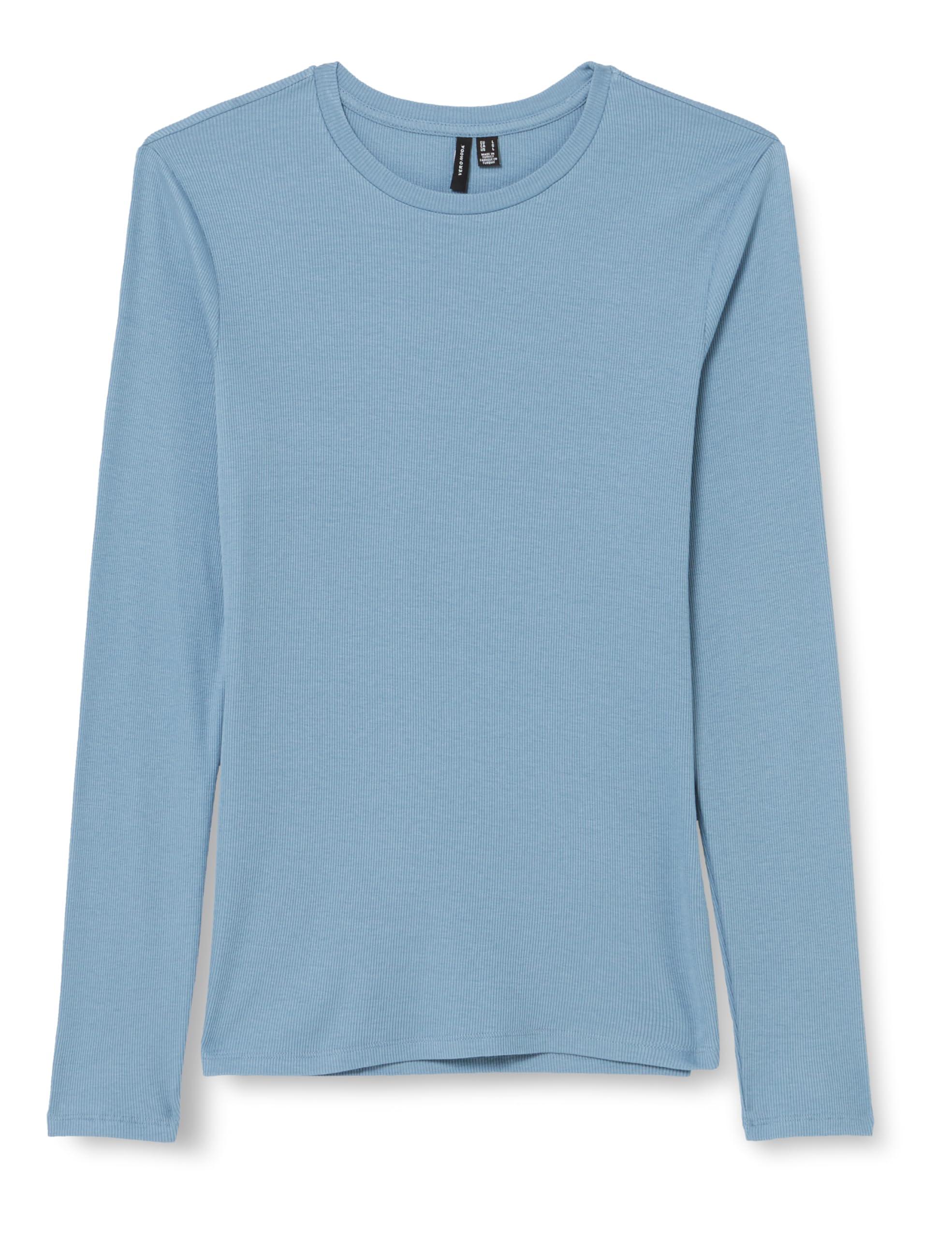 Vero Moda Vmroma Ls Slim Top Jrs Noos Longsleeve T-shirt in Blue | Lyst UK