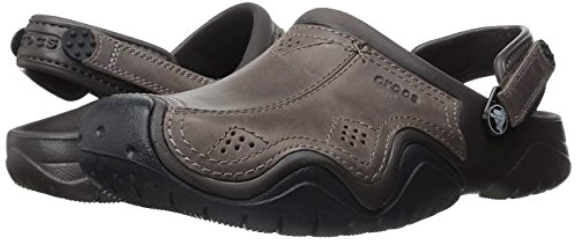 crocs mens leather sandals