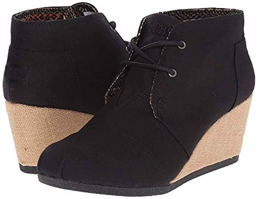 Skechers Bobs From High Notes Wedge Boot in Black - Lyst
