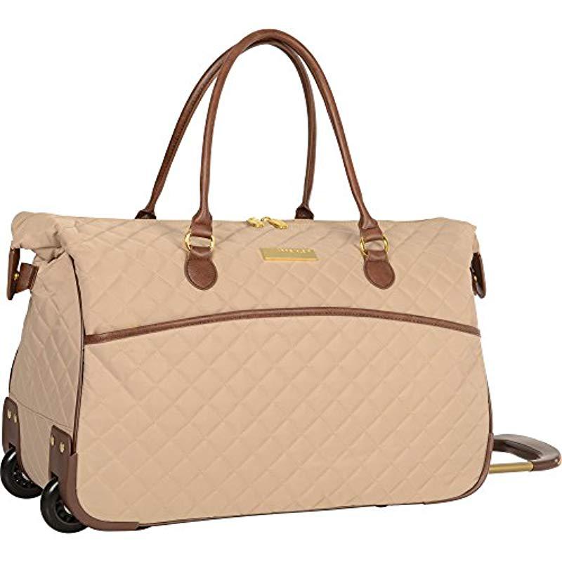 Anne Klein Wheeled Duffle Bag in Brown | Lyst