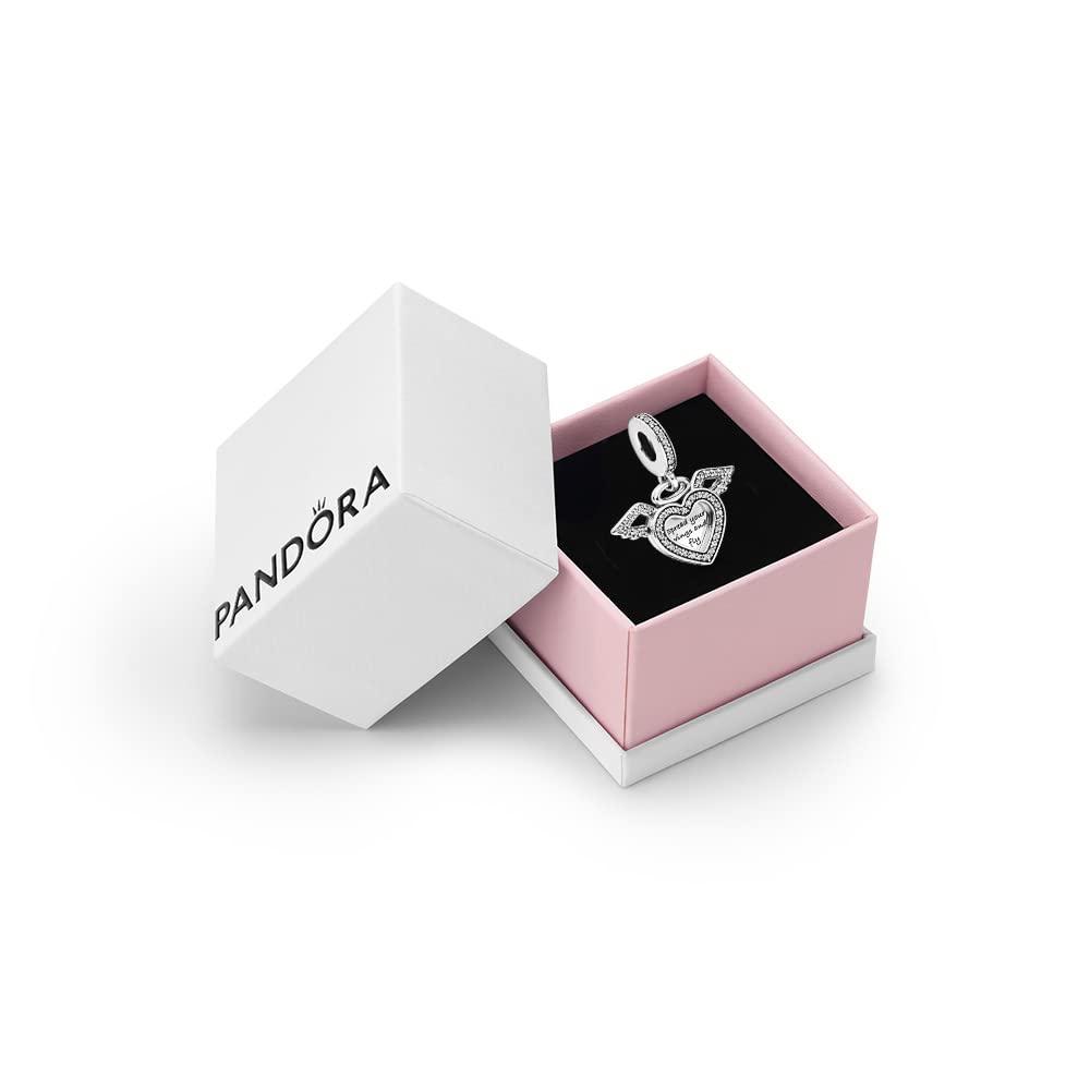 PANDORA Moments Sterling Silver Heart And Angel Wings Cubic Zirconia Dangle  Charm For Bracelet in Metallic | Lyst UK