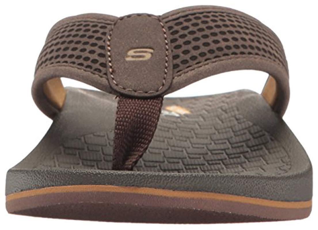 Skechers Pelem Emiro Mens Toe Post Sandals in Brown for Men Lyst UK
