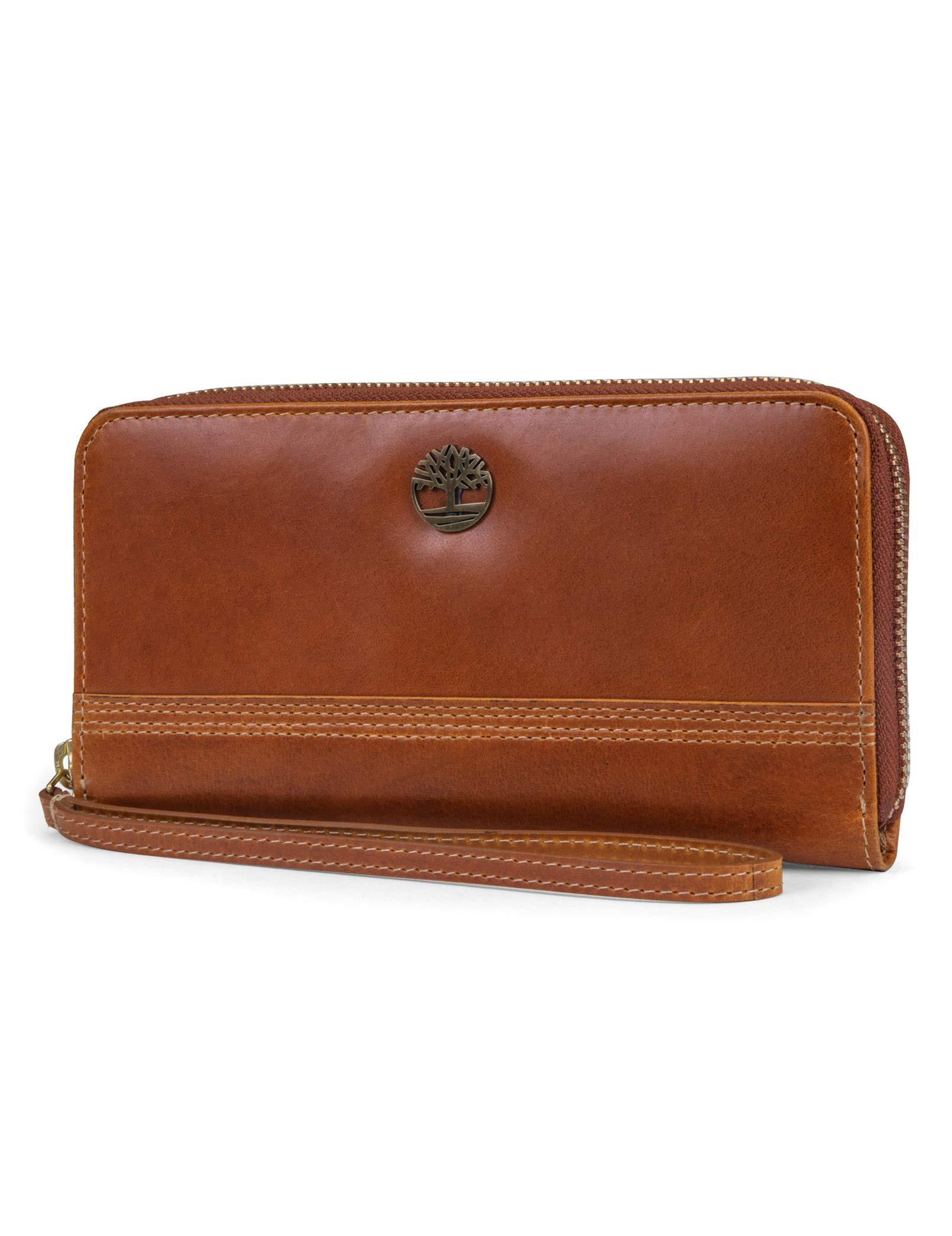 Timberland Womens Leather Rfid Zip Around Wallet Clutch With Strap Wristlet  in Brown - Save 32% | Lyst