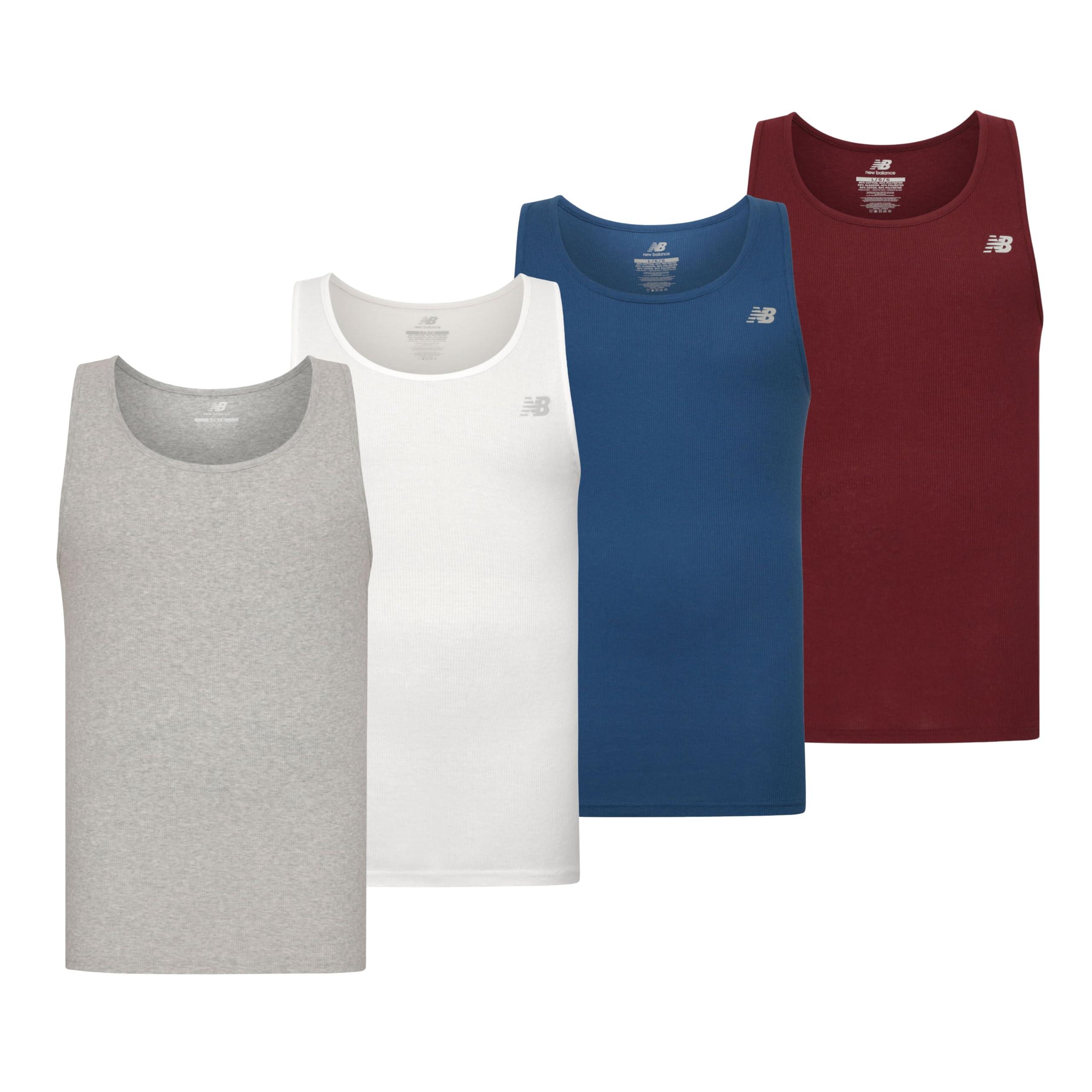 New Balance Cotton Performance Rib Tank Top Vest in Blue for Men