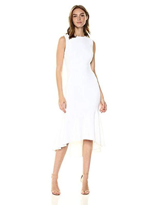 calvin klein high low dress white