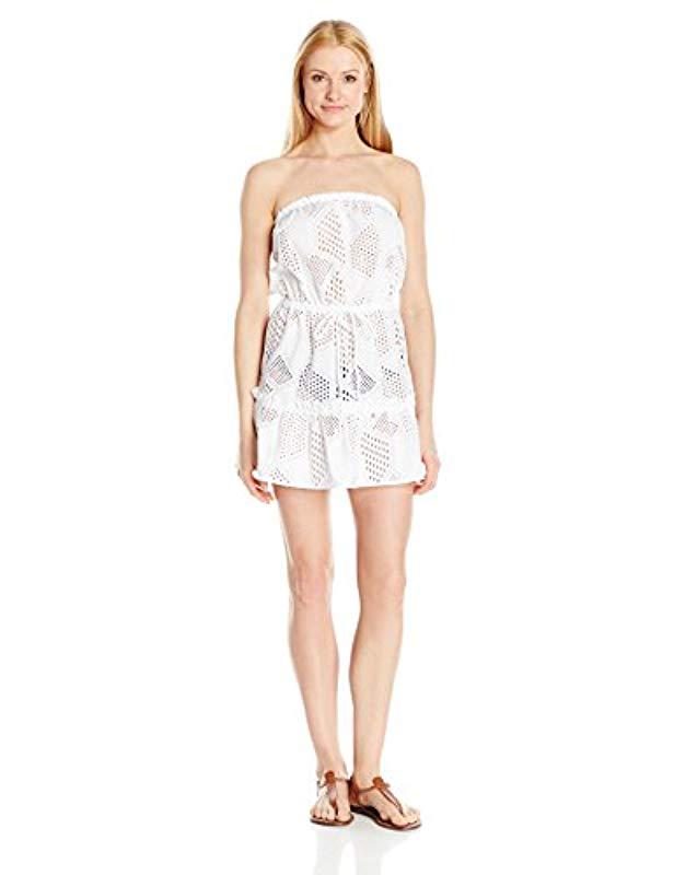 MILLY Womens Cotton Eyelet Becca Cover Up
