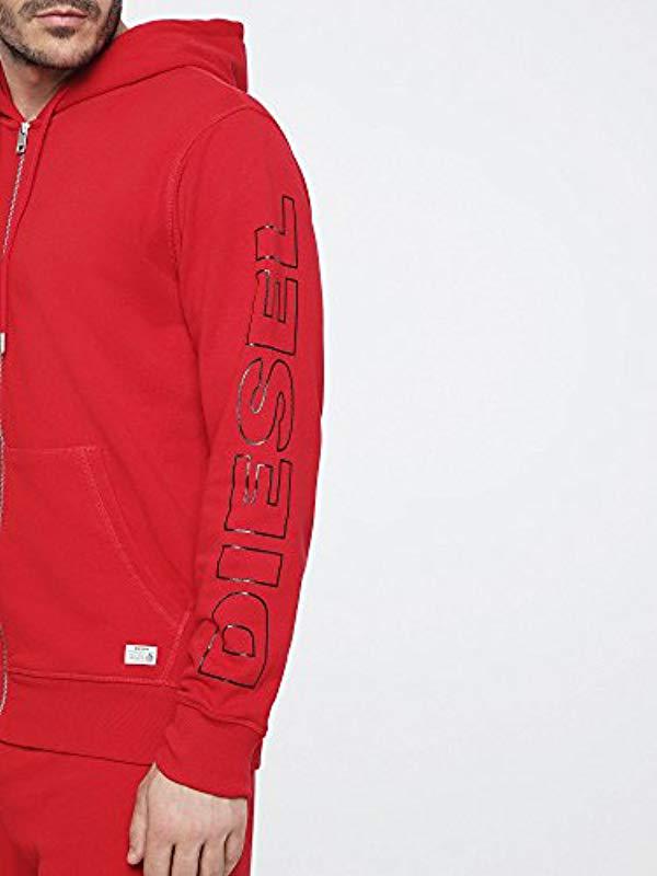 bright red zip up hoodie