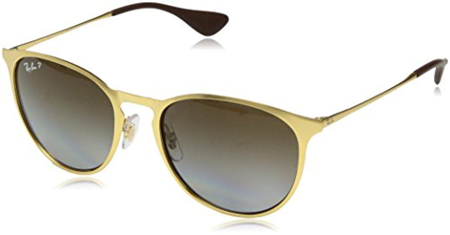Ray Ban Erika Metal Polarized Round Sunglasses Matte Gold 54 Mm In Metallic Lyst Ray Ban Erika Metal Polarized Round Sunglasses Matte Gold 54 Mm In Metallic Lyst