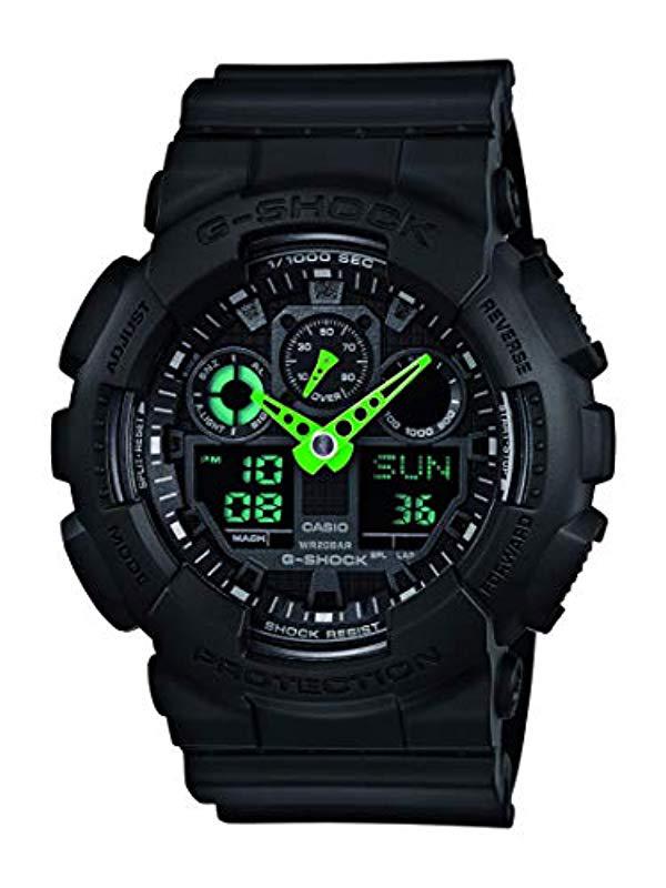 g shock ga 100 black green